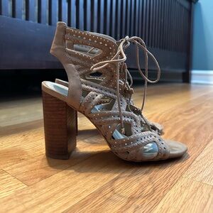 Lace up heels with studs